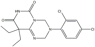 9,9-Diethyl-3-(2,4-dichlorophenyl)-3,4-dihydro-2H-pyrimido[1,6-a]-1,3,5-triazine-6,8(7H,9H)-dione Struktur