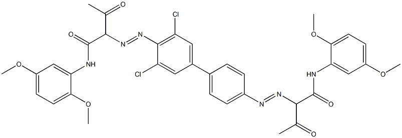 4,4'-Bis[[1-(2,5-dimethoxyphenylamino)-1,3-dioxobutan-2-yl]azo]-3,5-dichloro-1,1'-biphenyl Struktur