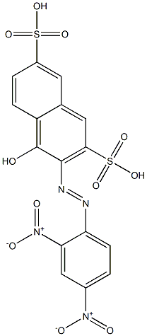 2-(2,4-Dinitrophenylazo)-1-hydroxynaphthalene-3,6-bissulfonic acid Struktur