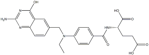 N-[p-[[(2-Amino-4-hydroxyquinazolin-6-yl)methyl]ethylamino]benzoyl]-L-glutamic acid Struktur