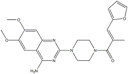 4-Amino-2-[4-[2-methyl-3-(2-furanyl)propenoyl]-1-piperazinyl]-6,7-dimethoxyquinazoline Struktur