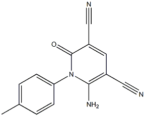 1-(4-Methylphenyl)-2-oxo-6-amino-1,2-dihydropyridine-3,5-dicarbonitrile Struktur