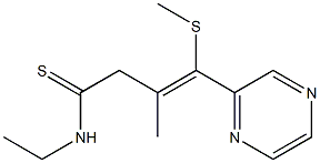 (2Z)-3-(Methylthio)-2-methyl-3-(pyrazin-2-yl)-N-ethyl-2-propene-1-carbothioamide Struktur