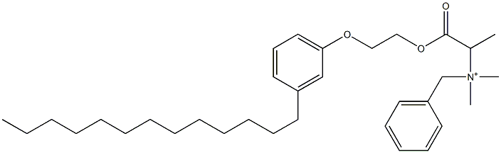 N,N-Dimethyl-N-benzyl-N-[1-[[2-(3-tridecylphenyloxy)ethyl]oxycarbonyl]ethyl]aminium Struktur