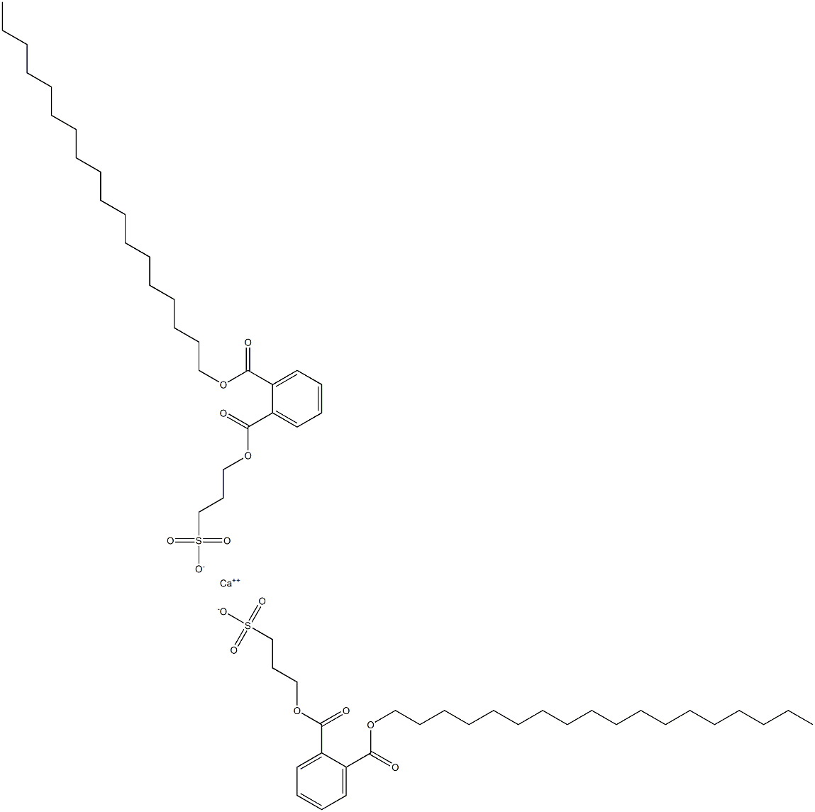 Bis[3-[(2-octadecyloxycarbonylphenyl)carbonyloxy]propane-1-sulfonic acid]calcium salt Struktur