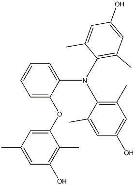 N,N-Bis(4-hydroxy-2,6-dimethylphenyl)-2-(3-hydroxy-2,5-dimethylphenoxy)benzenamine Struktur