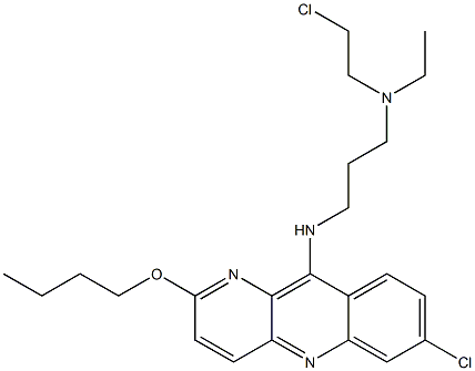 N-(2-Butoxy-7-chlorobenzo[b]-1,5-naphthyridin-10-yl)-N'-(2-chloroethyl)-N'-ethyl-1,3-propanediamine Struktur