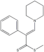 3-(Piperidin-1-yl)-2-phenylpropenedithioic acid methyl ester Struktur