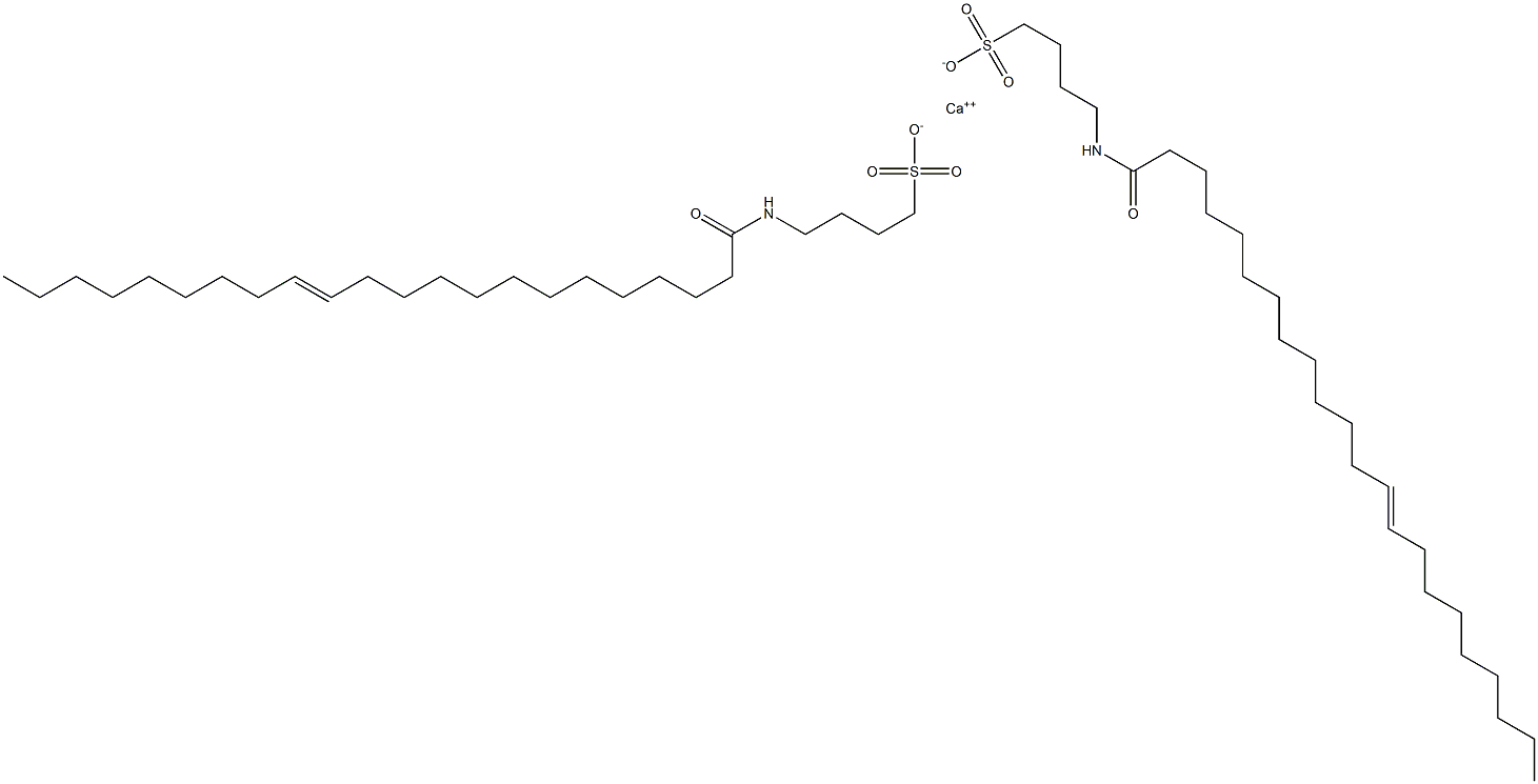 Bis[4-[[(E)-1-oxo-13-docosen-1-yl]amino]-1-butanesulfonic acid]calcium salt Struktur