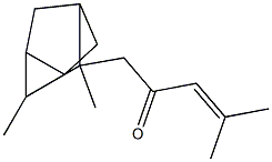 (-)-1,7-Dimethyl-7-(2-oxo-4-methyl-3-pentenyl)tricyclo[2.2.1.02,6]heptane Struktur