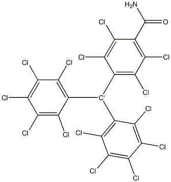 Bis(pentachlorophenyl)(4-carbamoyl-2,3,5,6-tetrachlorophenyl)methanide Struktur