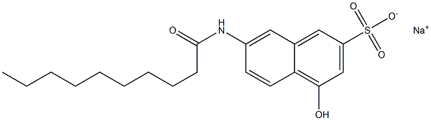 4-Hydroxy-7-(decanoylamino)-2-naphthalenesulfonic acid sodium salt Struktur