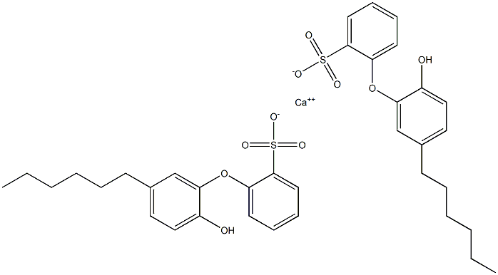 Bis(2'-hydroxy-5'-hexyl[oxybisbenzene]-2-sulfonic acid)calcium salt Struktur