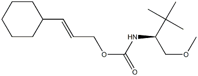 N-[(S)-1-Methoxymethyl-2,2-dimethylpropyl]carbamic acid (E)-3-cyclohexylallyl ester Struktur