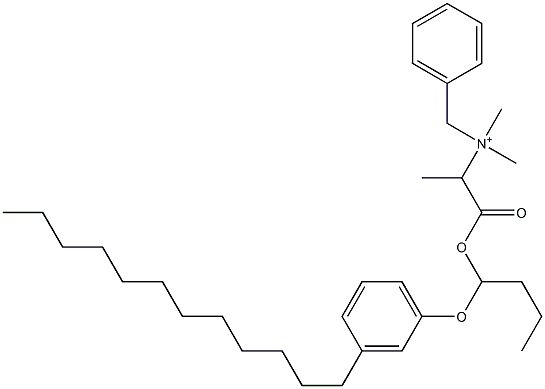 N,N-Dimethyl-N-benzyl-N-[1-[[1-(3-dodecylphenyloxy)butyl]oxycarbonyl]ethyl]aminium Struktur