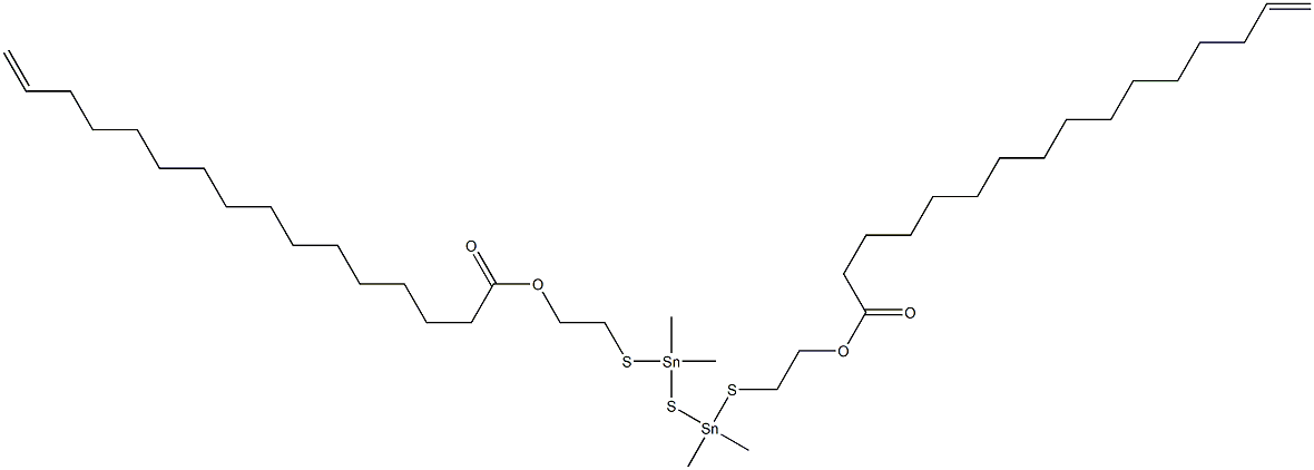 Bis[dimethyl[[2-(14-pentadecenylcarbonyloxy)ethyl]thio]stannyl] sulfide Struktur