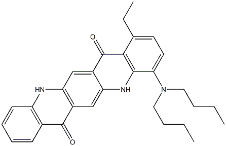 4-(Dibutylamino)-1-ethyl-5,12-dihydroquino[2,3-b]acridine-7,14-dione Struktur