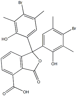 1,1-Bis(4-bromo-2-hydroxy-3,5-dimethylphenyl)-1,3-dihydro-3-oxoisobenzofuran-4-carboxylic acid Struktur