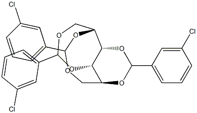 1-O,4-O:2-O,6-O:3-O,5-O-Tris(3-chlorobenzylidene)-L-glucitol Struktur