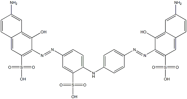 6-Amino-3-[p-[4-(7-amino-1-hydroxy-3-sulfo-2-naphtylazo)-2-sulfoanilino]phenylazo]-4-hydroxy-2-naphthalenesulfonic acid Struktur