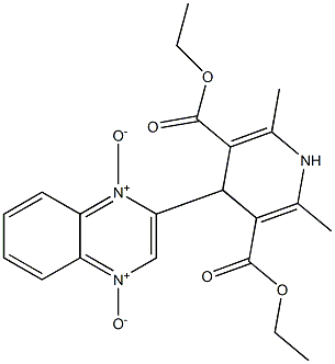 1,4-Dihydro-4-[[quinoxaline 1,4-dioxide]-2-yl]-2,6-dimethylpyridine-3,5-dicarboxylic acid diethyl ester Struktur