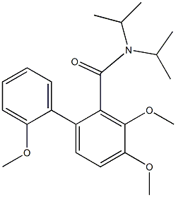 N,N-Diisopropyl-2',3,4-trimethoxy[1,1'-biphenyl]-2-carboxamide Struktur