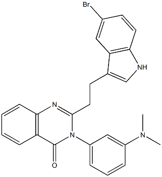 2-[2-(5-Bromo-1H-indol-3-yl)ethyl]-3-(3-dimethylaminophenyl)quinazolin-4(3H)-one Struktur