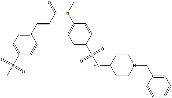 N-Methyl-4-methylsulfonyl-N-[4-[1-benzyl-4-piperidinylsulfamoyl]phenyl]-trans-cinnamamide Struktur