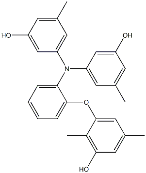 N,N-Bis(3-hydroxy-5-methylphenyl)-2-(3-hydroxy-2,5-dimethylphenoxy)benzenamine Struktur