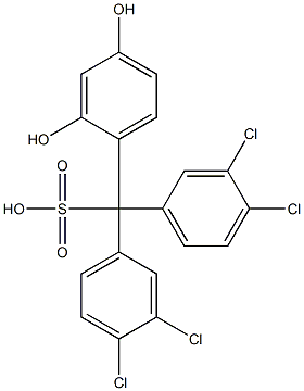 Bis(3,4-dichlorophenyl)(2,4-dihydroxyphenyl)methanesulfonic acid Struktur