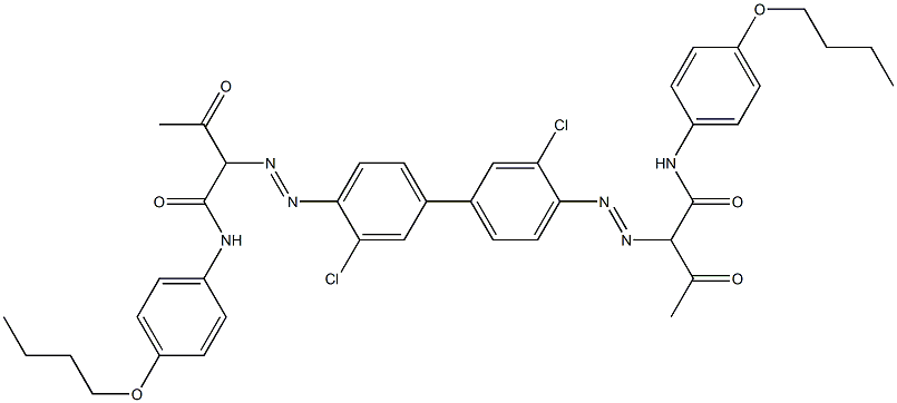 4,4'-Bis[[1-(4-butoxyphenylamino)-1,3-dioxobutan-2-yl]azo]-3,3'-dichloro-1,1'-biphenyl Struktur