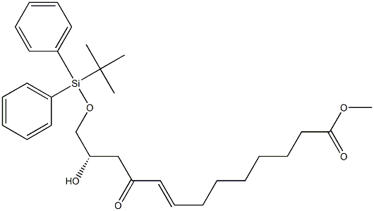 (8E,12S)-13-(tert-Butyldiphenylsilyloxy)-12-hydroxy-10-oxo-8-tridecenoic acid methyl ester Struktur