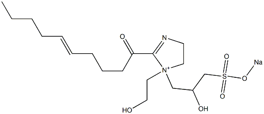 1-(2-Hydroxyethyl)-1-[2-hydroxy-3-(sodiooxysulfonyl)propyl]-2-(5-decenoyl)-2-imidazoline-1-ium Struktur