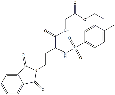 (-)-N-[(R)-4-Phthalimidyl-2-(p-tolylsulfonylamino)butyryl]glycine ethyl ester Struktur