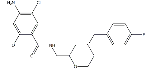 4-Amino-5-chloro-2-methoxy-N-[[4-(4-fluorobenzyl)-2-morpholinyl]methyl]benzamide Struktur