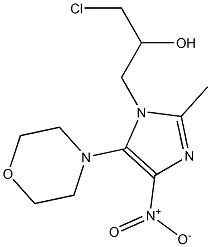 2-Methyl-5-morpholino-4-nitro-1-(3-chloro-2-hydroxypropyl)-1H-imidazole Struktur