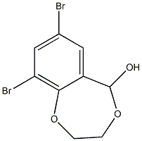 7-Bromo-9-bromo-2,3-dihydro-5H-1,4-benzodioxepin-5-ol Struktur