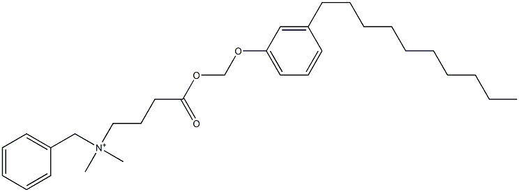 N,N-Dimethyl-N-benzyl-N-[3-[[(3-decylphenyloxy)methyl]oxycarbonyl]propyl]aminium Struktur