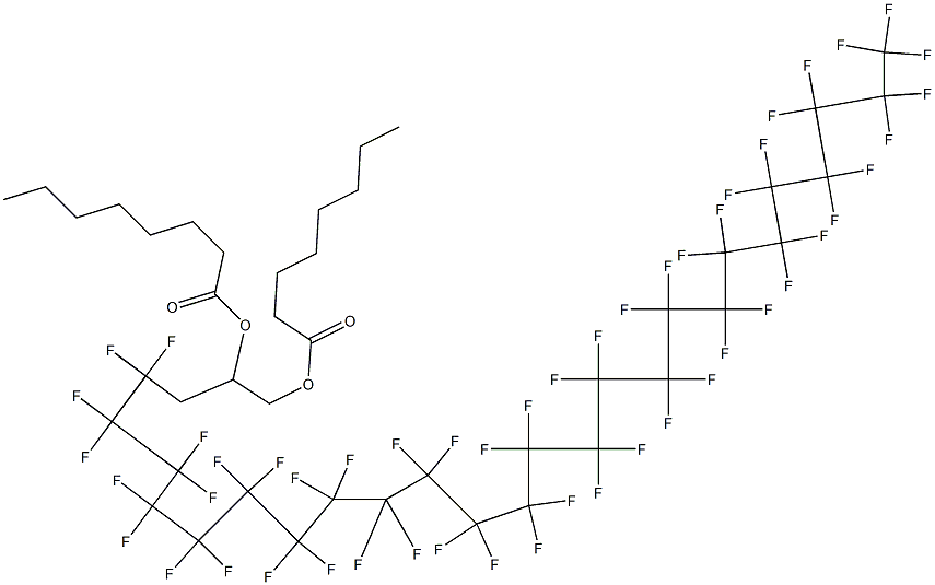 Dioctanoic acid 3-(henpentacontafluoropentacosyl)propane-1,2-diyl ester Struktur