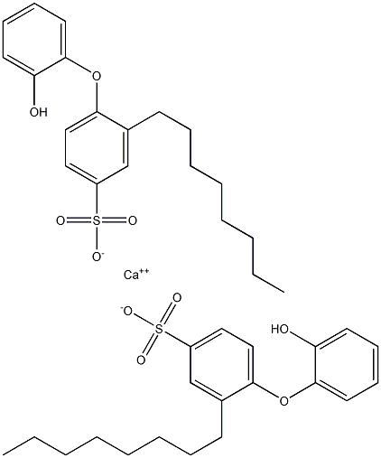 Bis(2'-hydroxy-2-octyl[oxybisbenzene]-4-sulfonic acid)calcium salt Struktur