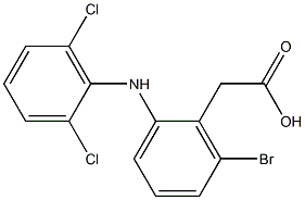 6-Bromo-2-(2,6-dichlorophenylamino)benzeneacetic acid Struktur