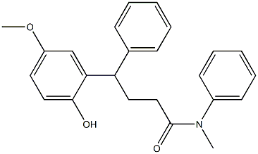 N-Methyl-4-(2-hydroxy-5-methoxyphenyl)-4,N-diphenylbutyramide Struktur