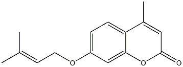 4-Methyl-7-(3-methyl-2-butenyloxy)-2H-1-benzopyran-2-one Struktur