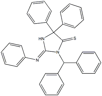 1-Diphenylmethyl-2-(phenylimino)-4,4-diphenylimidazolidine-5-thione Struktur