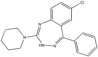 7-Chloro-5-phenyl-2-piperidino-3H-1,3,4-benzotriazepine Struktur