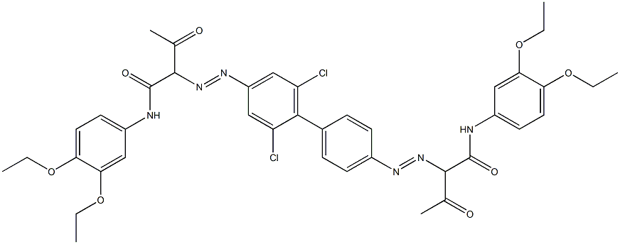 4,4'-Bis[[1-(3,4-diethoxyphenylamino)-1,3-dioxobutan-2-yl]azo]-2,6-dichloro-1,1'-biphenyl Struktur