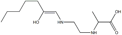 2-[N-[2-[N-(2-Hydroxy-1-heptenyl)amino]ethyl]amino]propionic acid Struktur