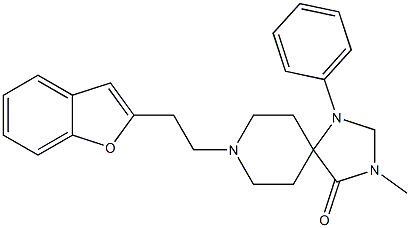 8-[2-(Benzofuran-2-yl)ethyl]-3-methyl-1-phenyl-1,3,8-triazaspiro[4.5]decan-4-one Struktur