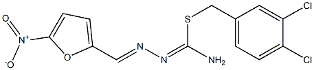 1-[(5-Nitro-2-furanyl)methylene]-3-[(3,4-dichlorobenzyl)thio]-1,2,4-triaza-2-butene Struktur