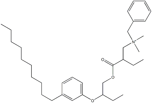 N,N-Dimethyl-N-benzyl-N-[2-[[2-(3-decylphenyloxy)butyl]oxycarbonyl]butyl]aminium Struktur